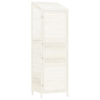 vidaXL Hageskur hvit 55x52x174,5 cm heltre gran