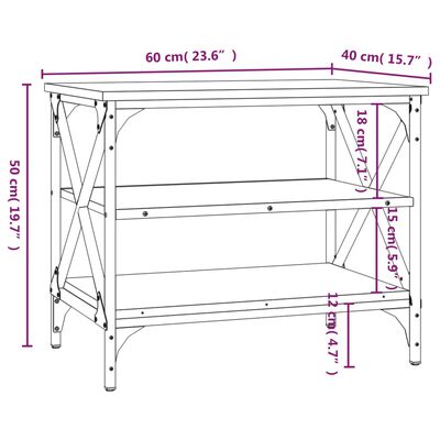 vidaXL TV-benk svart 60x40x50 cm konstruert tre