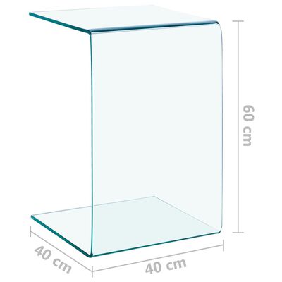 vidaXL Sidebord 40x40x60 cm herdet glass