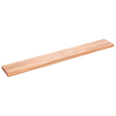 vidaXL Benkeplate til bad lysebrun 220x30x(2-6) cm behandlet heltre