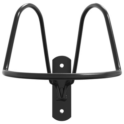 vidaXL Hjelmstativ for ryttere veggmontert svart stål