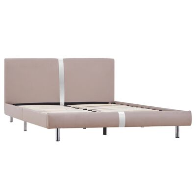 vidaXL Sengeramme cappuccino kunstig skinn 135x190 cm