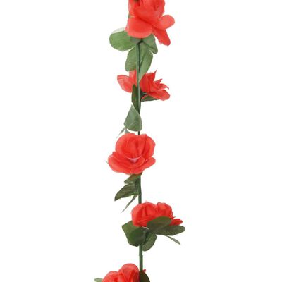 vidaXL Blomsterkranser for jul 6 stk vår rød 250 cm