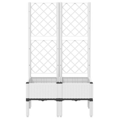 vidaXL Plantekasse med espalier hvit 80x40x142 cm PP