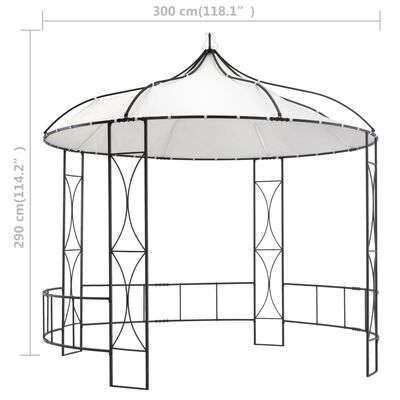 vidaXL Paviljong 300x290 cm hvit rund