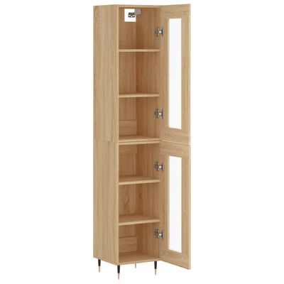 vidaXL Highboard sonoma eik 34,5x34x180 cm konstruert tre