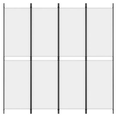 vidaXL Romdeler 4 paneler hvit 200x200 cm stoff