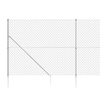 vidaXL Nettinggjerde med stolpespyd 1,8x10 m sølv