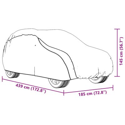 vidaXL Biltrekk for SUV med spennestropper full sølv M