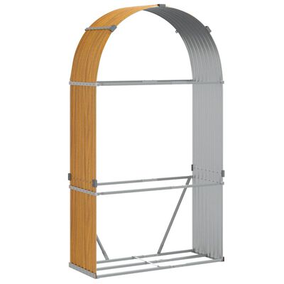 vidaXL Vedholder lysebrun 120x45x210 cm galvanisert stål