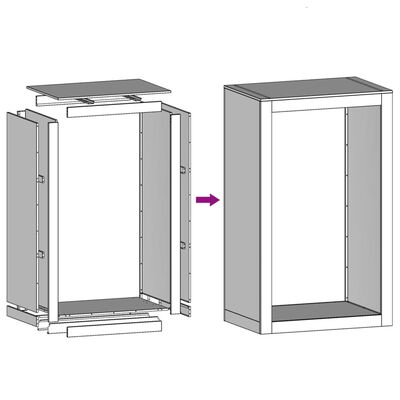 vidaXL Vedstativ svart 60x40x100 cm stål