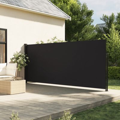 vidaXL Uttrekkbar sidemarkise svart 160x300 cm