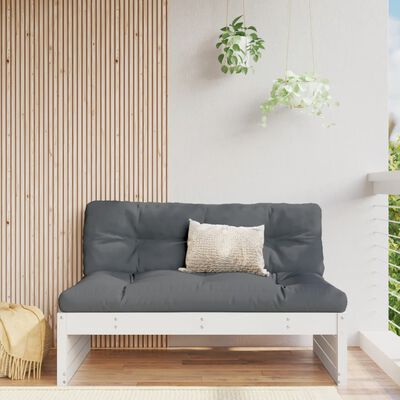 vidaXL Utendørs midtsofa hvit 120x80 cm heltre furu