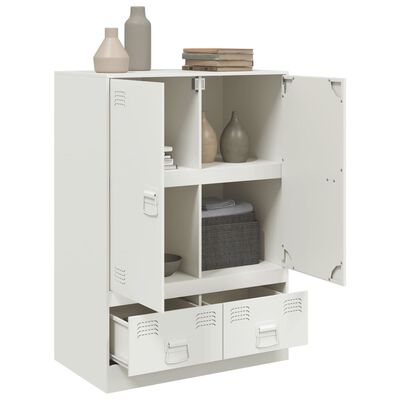 vidaXL Highboard hvit 67x39x95 cm stål