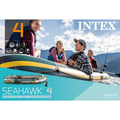Intex Seahawk 4 Oppblåsbar båt med årer og pumpe 68351NP