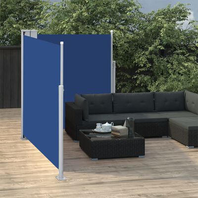 vidaXL Uttrekkbar sidemarkise blå 160x600 cm