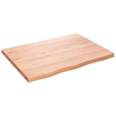 vidaXL Benkeplate til bad lysebrun 80x60x(2-4) cm behandlet heltre