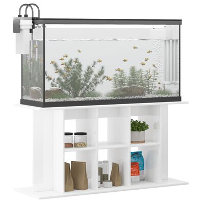 vidaXL Akvariumstativ høyglans hvit 120x40x60 cm konstruert tre