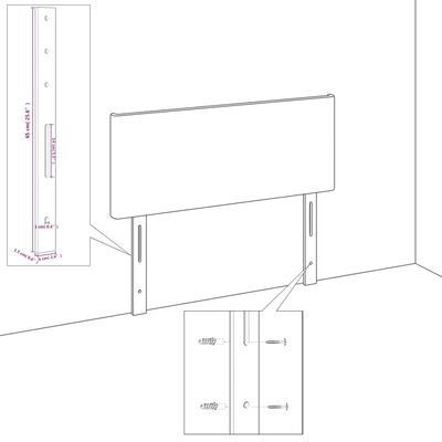 vidaXL Hodegavler 2 stk hvit 72x5x78/88 cm kunstlær