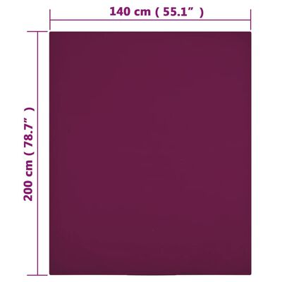 vidaXL Jerseylaken 2 stk vinrød 140x200 cm bomull