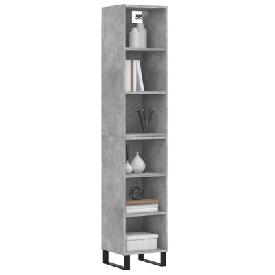 vidaXL Highboard betonggrå 34,5x32,5x180 cm konstruert tre