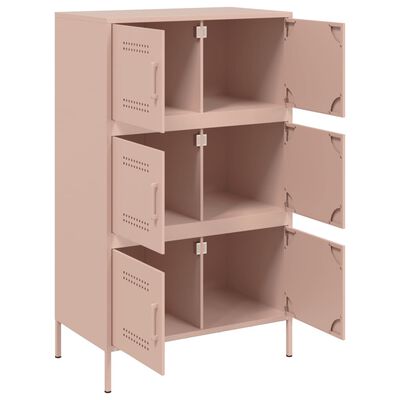 vidaXL Highboard rosa 68x39x113 cm stål