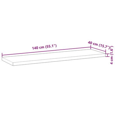 vidaXL Plate til baderomsskap ubehandlet 140x40x4 cm heltre akasie