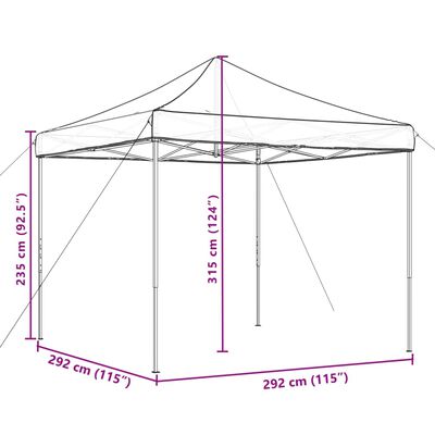 vidaXL Sammenleggbart partytelt pop-up terrakotta 292x292x315 cm