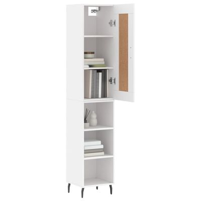 vidaXL Highboard hvit 34,5x34x180 cm konstruert tre