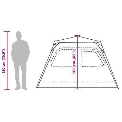 vidaXL Kuppeltelt for camping 4 personer blå hurtigutløser