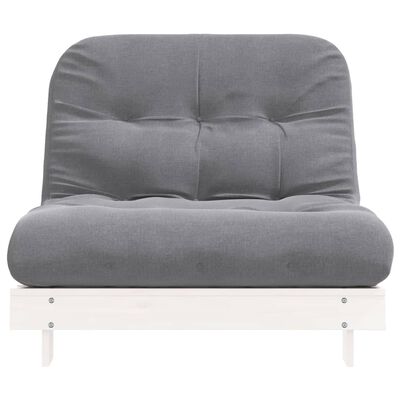 vidaXL Futonsofa med madrass hvit 100x206x11 cm heltre furu