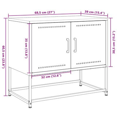 vidaXL TV-benk olivengrønn 68,5x39x60,5 cm stål