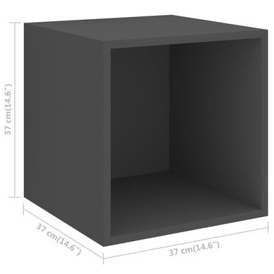 vidaXL Veggskap i 2 stk 37x37x37 cm konstruert tre grå