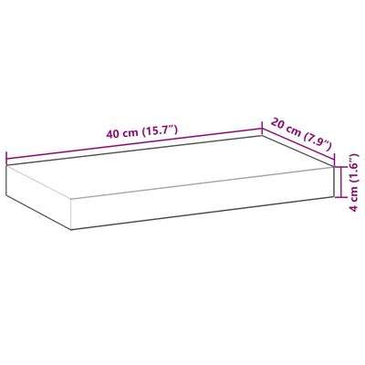 vidaXL Flytende hyller 4 stk 40x20x4 cm ubehandlet heltre akasie