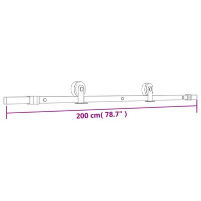 vidaXL Skyvedør med monteringstilbehør 95x210 cm heltre furu