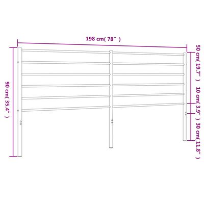 vidaXL Sengegavl i metall svart 193 cm