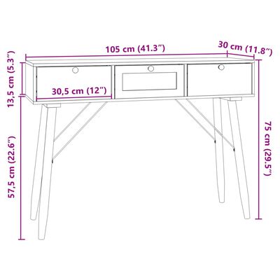 vidaXL TV-benk med dører 105x30x45 cm konstruert tre