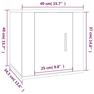 vidaXL Vegghengte TV-benker 2 stk betonggrå 40x34,5x40 cm