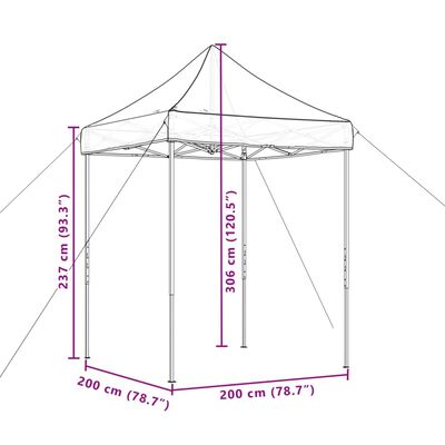 vidaXL Sammenleggbart partytelt pop-up burgunder 200x200x306 cm