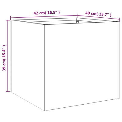 vidaXL Plantekasse hvit 42x40x39 cm kaldvalset stål