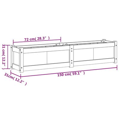 vidaXL Hageplantekasse 150x31x31 cm impregnert furu