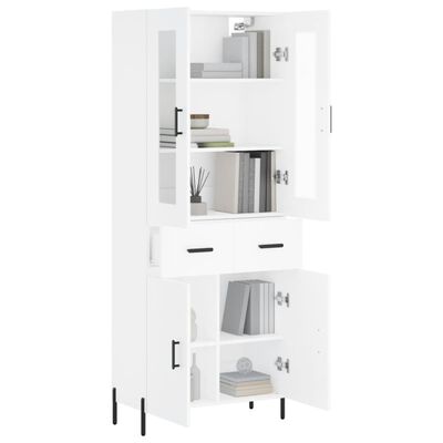 vidaXL Highboard hvit 69,5x34x180 cm konstruert tre