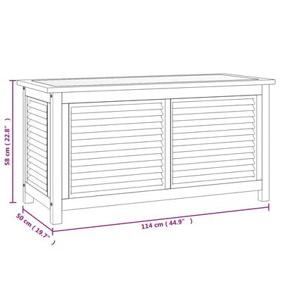 vidaXL Putekasse med pose 114x50x58 cm heltre teak