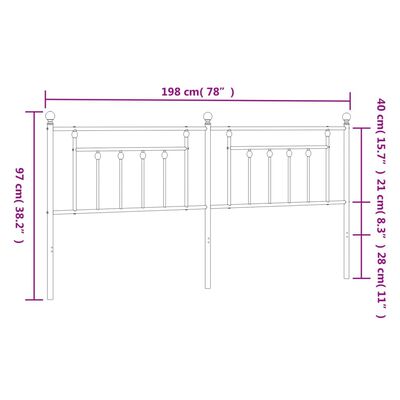 vidaXL Sengegavl i metall svart 193 cm