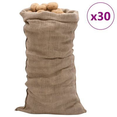 vidaXL Jutesekker 30 stk 65x135 cm 100% jute 220 gsm