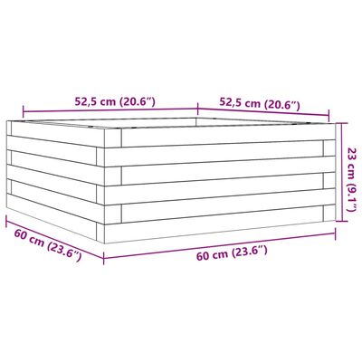 vidaXL Plantekasse hvit 60x60x23 cm heltre furu