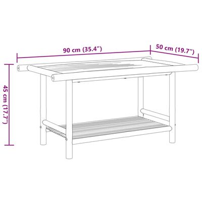 vidaXL Salongbord 90x50x45 cm bambus