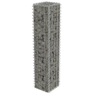 vidaXL Gabion med topp- og bunndekke galvanisert stål 20x20x100 cm