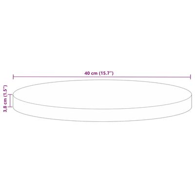 vidaXL Bordplate Ø 40x3,8 cm rund gjenvunnet heltre