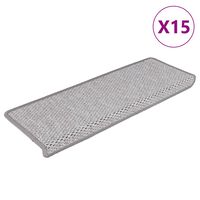 vidaXL Selvklebende trappematter sisal-utseende 15 stk 65x21x4cm beige